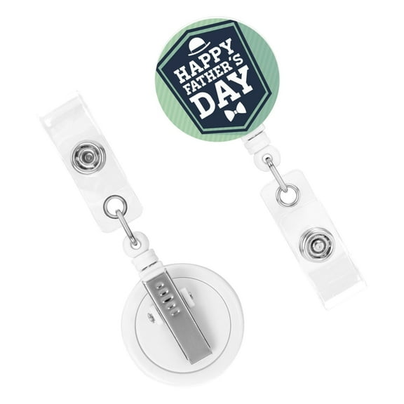 Happy Father'S Day 2025 Badge Reel Retractable Badge Clip Id Card Name Tags Holder Gifts For Nurse Teacher Office Employees Doctors