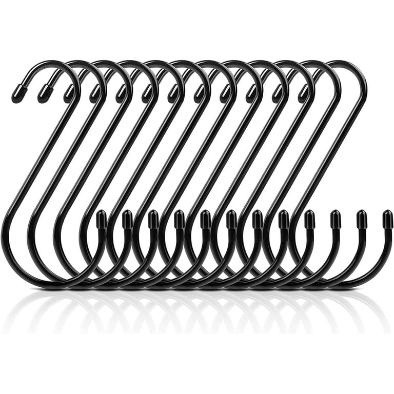 6 Inch S Hook, Large Vinyl Coated S Hooks with Rubber Stopper Non Slip  Heavy Duty S Hook, Steel Metal Black Rubber Coated Closet S Hooks for for  Kitchen, Work Shop, Bathroom