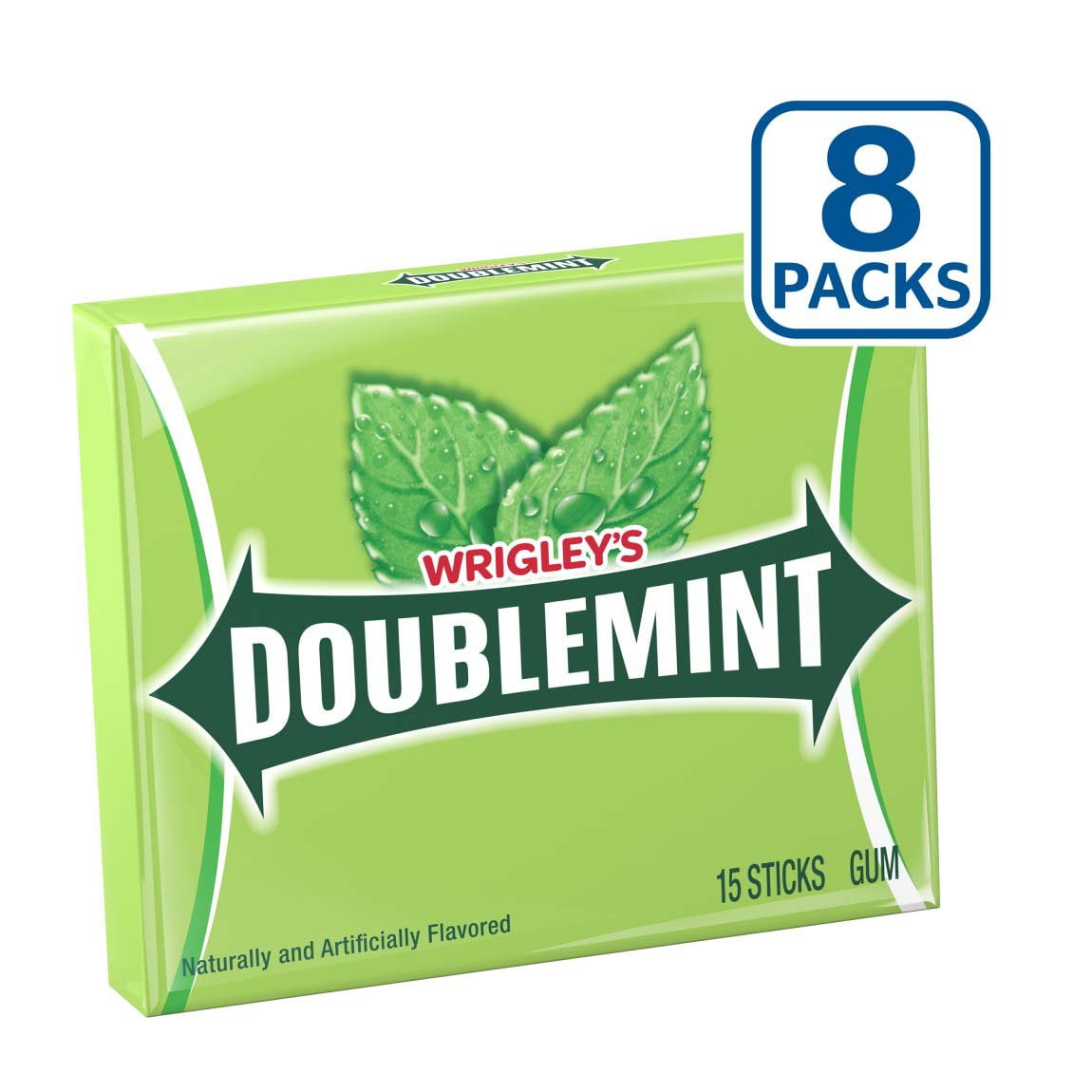 Pack of 2 Wrigley's Doublemint Chewing Gum Value Pack, 8 Pk, 120 pc (Package May Vary)