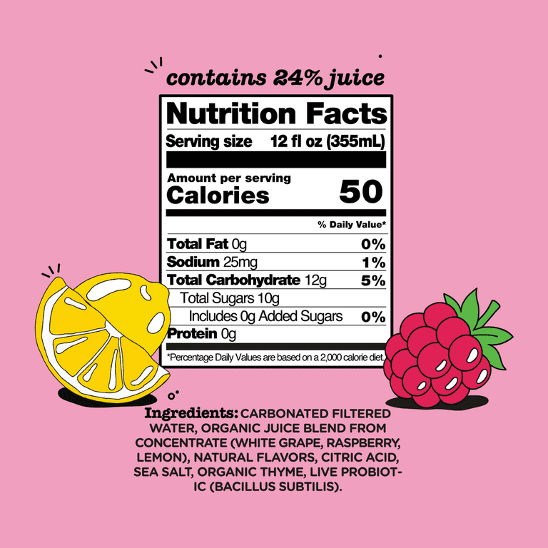 Culture Pop Soda Raspberry Lemonade, Probiotic Soda, 12 fl oz