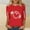 18#Red, variant on Heisall Womens Tops 3/4 Sleeve Round Neck Loose Casual Fashion T-Shirts Rugby Print