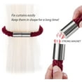 thumbnail image 5 of 4 Pack Strong Magnetic Curtain Tiebacks Modern Simple Style Drape Tie Backs Convenient Decorative Weave Rope Curtain Holdback for Thin or Thick Home & Office Window Drapery (Wine Red), 5 of 5