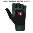 thumbnail image 3 of Women Ladies Wheelchair User Gloves Mobility Disability Fingerless Long Thumb Leather Palm Wheelchair Gloves All Black-S, 3 of 5