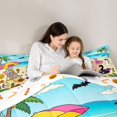 thumbnail image 4 of Feelyou Cartoon Skeleton Twin Bedding, Summer Beach Flamingo Bedding Comforter Set, Blue Yellow, Halloween Reversible, 7pcs, 4 of 7