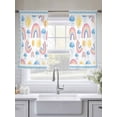 thumbnail image 5 of Rainbows Sun Sheer Curtains 2 Panels Set Blue Cloud Raindrops Blue Border Cartoon Sheer Window Curtains Light Filtering Rod Pocket Voile Drapes for Bedroom Living Room 52"x45", 5 of 9