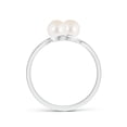 thumbnail image 2 of ANGARA Dual Freshwater Cultured Pearl Ring with Diamond Accents in 14K White Gold for Women | June Birthstone, Birthday, Anniversary, Jewelry Gift for Women | Pearl Ring, 2 of 7
