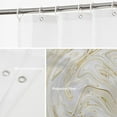 thumbnail image 4 of White Abstract Marble Decor Shower Curtain,Cream Ink Bathroom Decor Polyester Fiber Plastic Rings Quick-Drying Waterproof for Bathtubs/Bathroom, 72x36 inches, 4 of 6