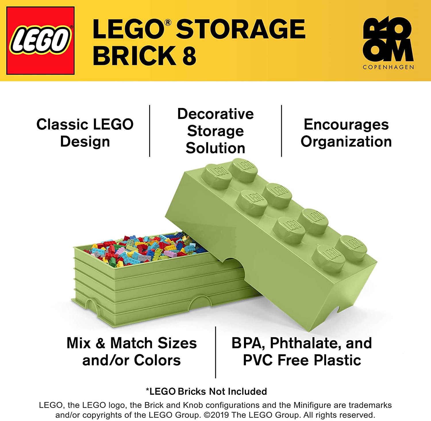 LEGO Storage Brick 8 - Dark Green 