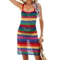 thumbnail image 4 of Arvbitana Women's Summer Kint Suncreen Swimsuit Cover-up Sleeveless Slip  Mini Cami Dress See-Through Hollow Crochet Bikini Cover Up for Beach, 4 of 9