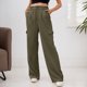 thumbnail image 2 of Pantalones informales elegantes para mujer: diseño recto con bolsillos funcionales, poliéster, comodidad para todas las estaciones, varias tallas., 2 of 5