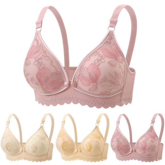 Einccm Women's Nursing Bra Thin Gathered Sagging-Proof Breastfeeding Underwear with Front Open Button Super Soft Stretch Fabric Comfort Support All Day Everyday Wear Charming Style