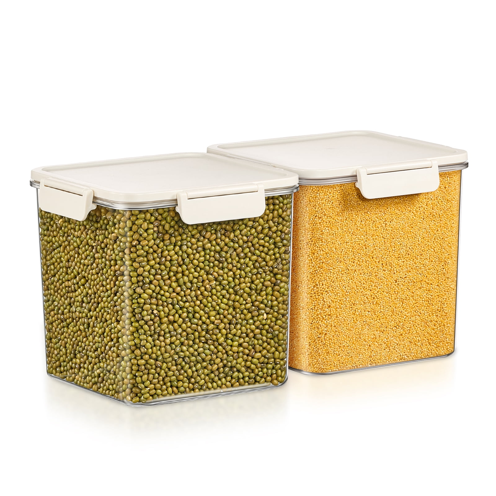 Sorbus 2-Pack Medium Tall Square Airtight Food Storage Containers, Clear Stackable Pantry Organizers
