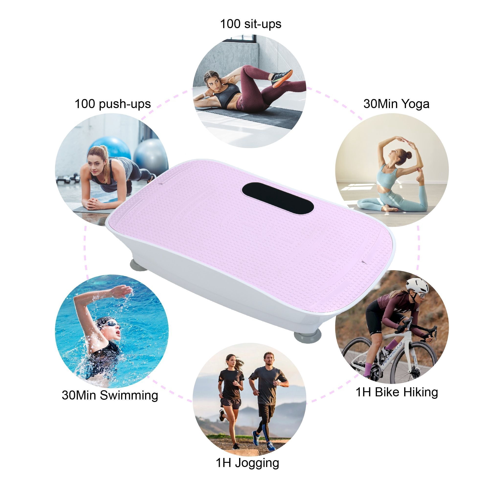 Crazy Fitness Vibration Platform: 10-Speed Smart Body Shaker & Fat Burner - Pink