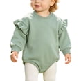 thumbnail image 6 of Baby Bodysuits Unisex Bodysuit Boys Girls Clothes Baby Girls Climbing Clothes Baby Long Sleeve Letter Triangle Romper Longs Set 3-6 Months, 6 of 6