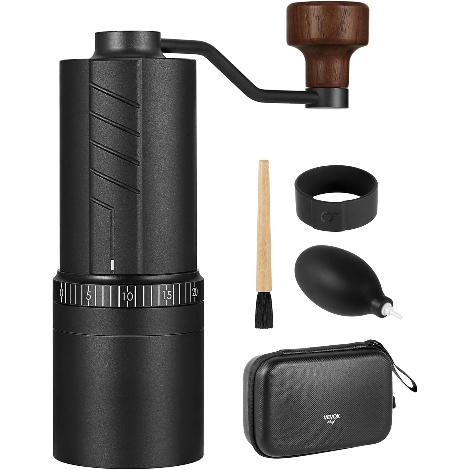 Vevok Chef Stainless Steel Burr Coffee Grinder VEVOK CHEF Manual Coffee  Grinder Hand Coffee Grinder External