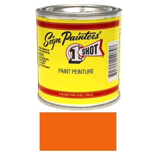 1/2 Pint 1 Shot ORANGE Paint Lettering Enamel Pinstriping & Graphic Art