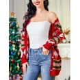 thumbnail image 6 of Ugly Christmas Sweaters for Women Christmas Cardigans Funny Xmas Open Front Button Down Diamond Coats Outwear, 6 of 8