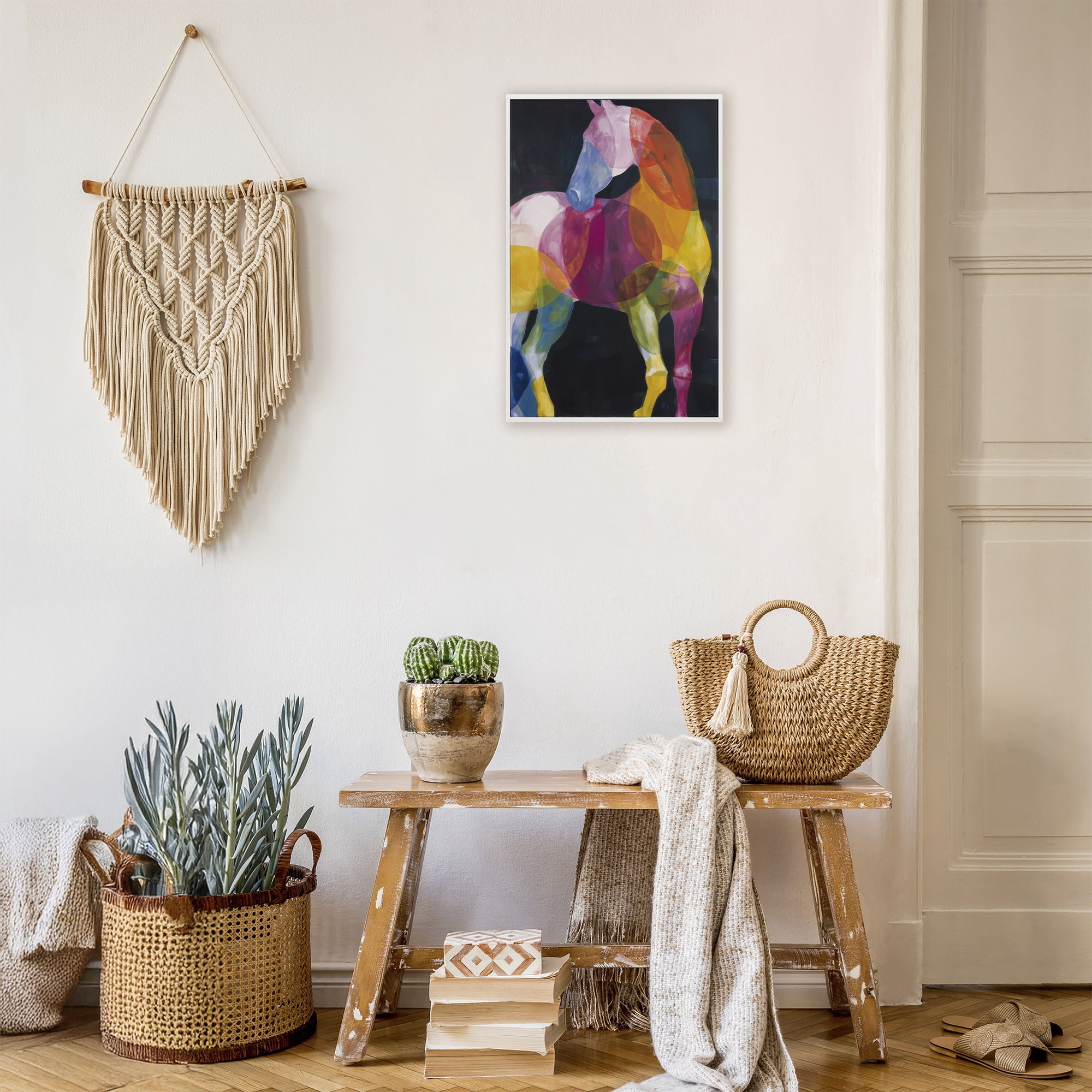 Stupell Industries Prism Horse Abstraction White Framed Giclee Art, design by Chromatic Storm Studio