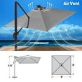 thumbnail image 3 of SUNNYOUTDOOR 8'x8' Sunbrella Cover Umbrella Deluxe Cantilever Umbrella Outdoor Garden Patio Umbrella (harcoal), 3 of 6