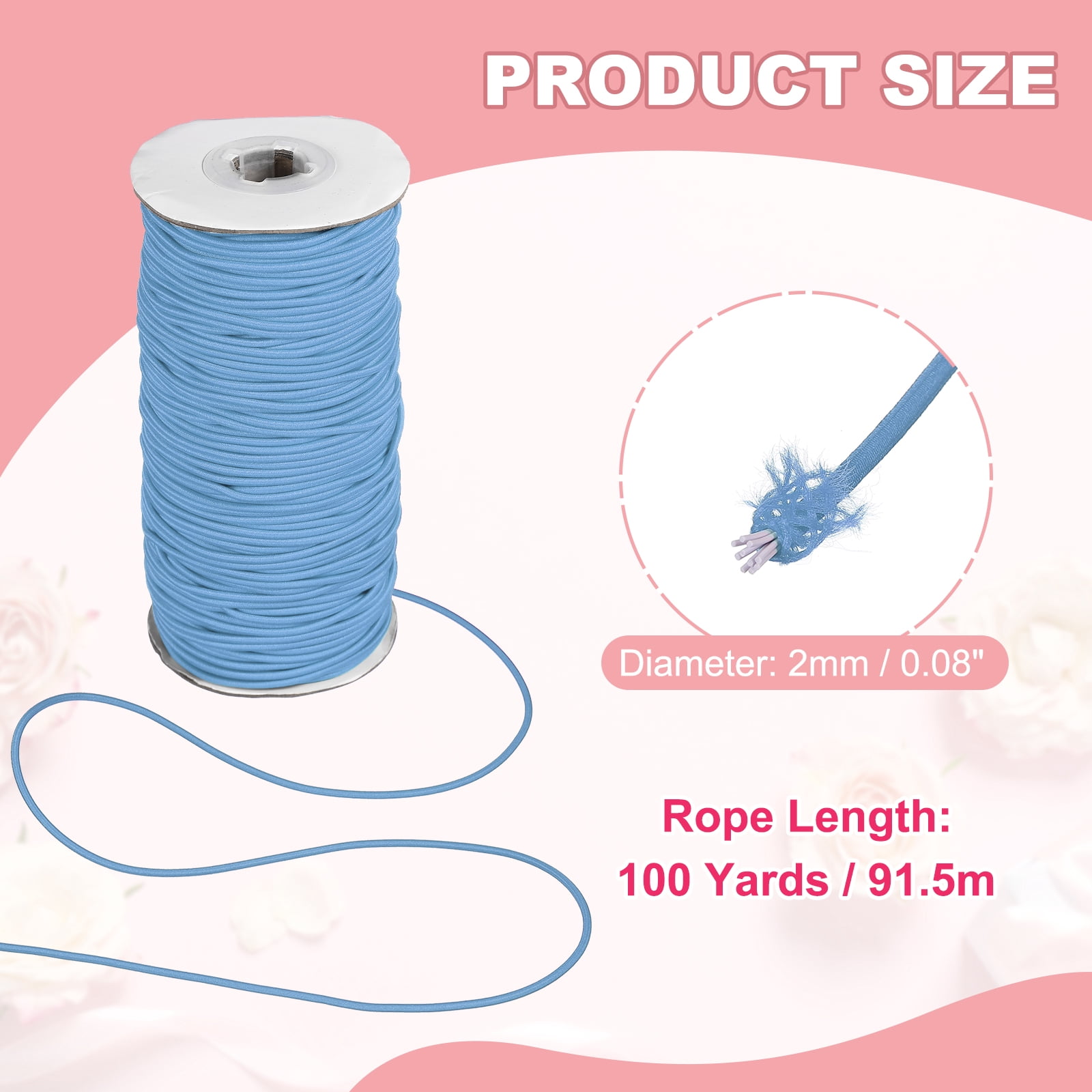 Uxcell Stretchy String for Bracelets, Elastic Crystal Thread Stretch Elastic Beading Cord 2mm & Light Blue-Fitting For(Bracelets/Sewing/Beading/Necklace/Jewelry Making/Crafts DIY)