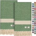thumbnail image 1 of Ephesus Towels Toallas De Mano - Juego De 2 | 18.0 X 30.0 In – Toalla De Mano Turca Decorativa Para Baño, Cocina, Cara De Invitados, Pelo, Té (Verde Manzana Diamante), 1 of 5