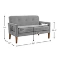thumbnail image 3 of OakvillePark Vanton Chenille Loveseat, Gray, 3 of 11