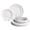 Blossom Plain White, variant on " OCCASIONS " 150pcs set (25 Guests)-Vintage Wedding Plastic Plates & cutlery -Disposable Dinnerware 10.25'', 7.5'' + Silverware w/double fork (Blossom Plain White)