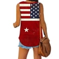 thumbnail image 5 of TEAJOPSUU Red White Blue Tank Tops for Womens Sleeveless Stars and Stripes V-Neck Comfy Blouses Summer Going Out Wear B-Red, 5 of 6