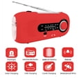 thumbnail image 4 of Solar Emergency Hand Crank Weather Radio, Portable Self Powered AM/FM Radios LED Flashlight USB Charger for Camping，red1.23cp, 4 of 5