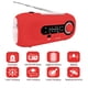 thumbnail image 4 of Radiot de manivela de emergencia, AM/FM/radio meteorológica portátil, cargador de teléfono con banco de energía, radio para acampar en interiores y exteriores, rojo, 4 of 5