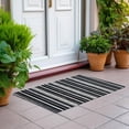 thumbnail image 6 of Addison Rugs Chantille Indoor/Outdoor Transitional Stripes Black Washable Rectangle Rug, 1'8" x 2'6", 6 of 6