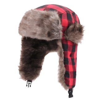 Men's Winter Trooper Hat - Russian Army Style Trapper Hat With Fur, Windproof & Warm
