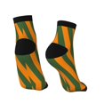 thumbnail image 2 of Breathable Athletic Socks Orange Green Stripe Cushioned Quarter Socks for Men Women, 2 of 7