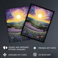 thumbnail image 2 of Vibrant Sunrise over Blooming Lavender Fields Unframed Wall Art Print Poster Home Decor Premium, 2 of 5