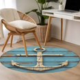 thumbnail image 5 of Nautical Anchor Round Area&nbsp;Rug 3.3ft Vintage Style Non-Slip&nbsp;Washable Circle Rugs Soft Felt Indoor Floor Mat for Bedroom Kitchen Living Room Bathroom, 5 of 9