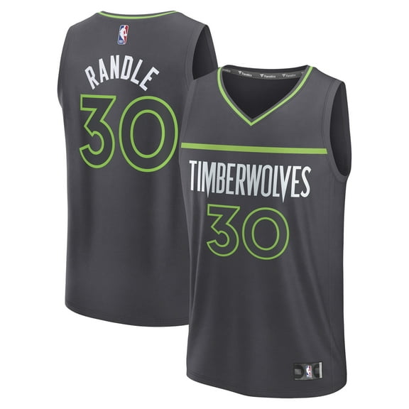 Men's Fanatics Julius Randle Charcoal Minnesota Timberwolves Fast Break Replica Player Jersey - Statement Edition