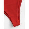 thumbnail image 6 of ZAFUL Women Swimsuit Halter Ribbed High Waisted Tankini Swimwear Red L, 6 of 6
