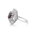 thumbnail image 4 of 2.07Cttw Ruby & 3.10Cttw Diamond Cocktail Ring 18K White Gold Size 5.5, 4 of 5