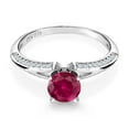 thumbnail image 2 of Gem Stone King 1.58 Ct Round Red Created Ruby 925 Sterling Silver Ring (Size 8), 2 of 4