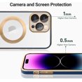 thumbnail image 3 of Magnetic for iPhone 14 Pro Max Case Built-in Camera Lens Cover [Compatible with Magsafe] Plating Soft Anti-Scratch Shockproof Transparent Back Cover 6.7 Inch - Clear Blue, 3 of 14