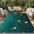 thumbnail image 3 of Fsddascl Yellow Teal Star Outdoor Rug for Patio/Deck/Porch, Non-Slip Large Area Rug 5 x 8 Ft, Elegant Sky Star Art Indoor Outdoor Rugs Washable Area Rugs, Reversible Camping Rug Carpet Runner, 3 of 5
