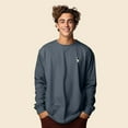 thumbnail image 3 of Dalix Astronaut Embroidered Cotton Classic Fit Long Sleeve Crewneck Tee Shirt Mens in Vintage Navy XL X-Large, 3 of 5