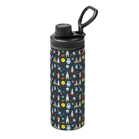 

Ocsxa Rocket Space Print 18oz Stainless Steel Water Bottle Unisex Water Bottle Insulated Sports Water Cup Flask for Cold Water Drinks/Sports/Travel/Car/School