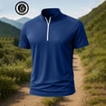 thumbnail image 5 of Rvwovn Men's Quarter Zipper Shirts Solid Color Dry Fit Short Sleeve Tees for Golf and Casual Wear, S-3XL, 5 of 5