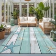 thumbnail image 2 of Area Rugs 4'x6'. Teal Coastal Carpet Runner Indoor Outdoor Rugs Home Decor Aesthetic, Retro Summer Beach Nautical Starfish Non Slip Mats Washable Accent Rug for Living Room Bedroom, 2 of 8