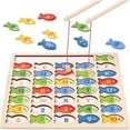 thumbnail image 4 of Juguetes de pesca de madera magnéticos para niños pequeños, juego de conteo de peces con el alfabeto, rompecabezas de números y alfabetos, juguetes educativos de matemáticas y ABC para, 4 of 6