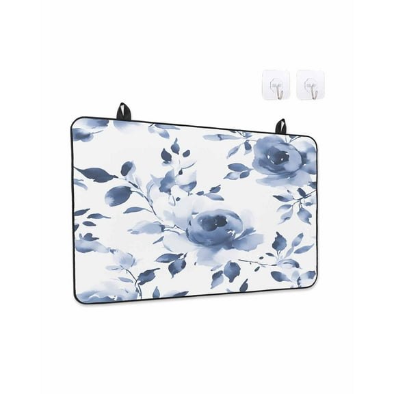 Stove Top Covers for Electric Stove 24x21 Inches, Blue Spring Floral Heat Insulation Fireproof Glass Cooktop Protector, Summer Elegant Country Botanical Countertop Stovetop Cover for Kitchen