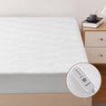thumbnail image 3 of Towallmark Heated Mattress Pad Full Size for Cold Sleepers, 5 Heated Setting Coral Fleece Electric Mattress Pad, Bed Warmer with Two Controller & Auto Off 10 Hours,75"x54" White, 3 of 7