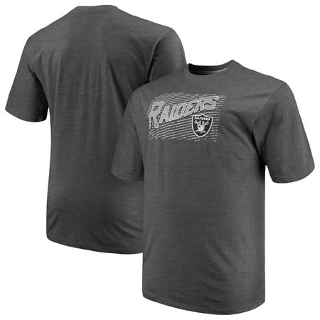 Men's Majestic Charcoal Oakland Raiders Big & Tall Royal Domination Malt T-Shirt