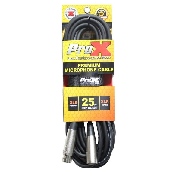 ProX Premium Series XCP-XLR25 25' XLR-F to XLR-M Balanced Audio Microphone Cable